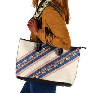 Zimbabwe Heritage Leather Tote Bag Screen Print Animals Motif