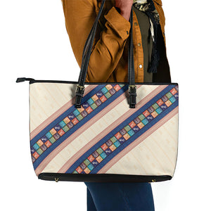 Zimbabwe Heritage Leather Tote Bag Screen Print Animals Motif