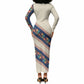 Zimbabwe Heritage Long Sleeve Bodycon Dress Screen Print Animals Motif