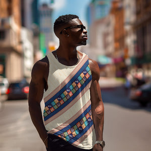 Zimbabwe Heritage Men Tank Top Screen Print Animals Motif