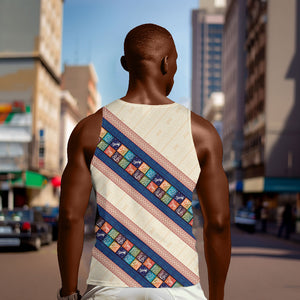 Zimbabwe Heritage Men Tank Top Screen Print Animals Motif