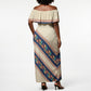 Zimbabwe Heritage Off Shoulder Maxi Dress Screen Print Animals Motif