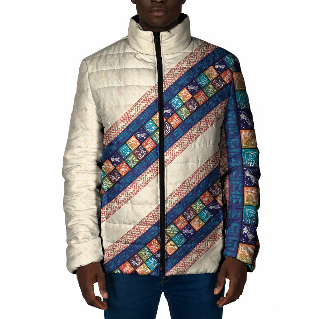 Zimbabwe Heritage Padded Jacket Screen Print Animals Motif