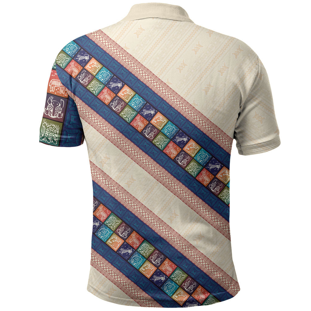Zimbabwe Heritage Polo Shirt Screen Print Animals Motif