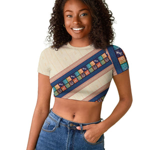 Zimbabwe Heritage Raglan Cropped T shirt Screen Print Animals Motif