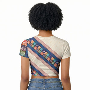 Zimbabwe Heritage Raglan Cropped T shirt Screen Print Animals Motif