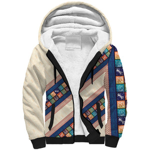 Zimbabwe Heritage Sherpa Hoodie Screen Print Animals Motif