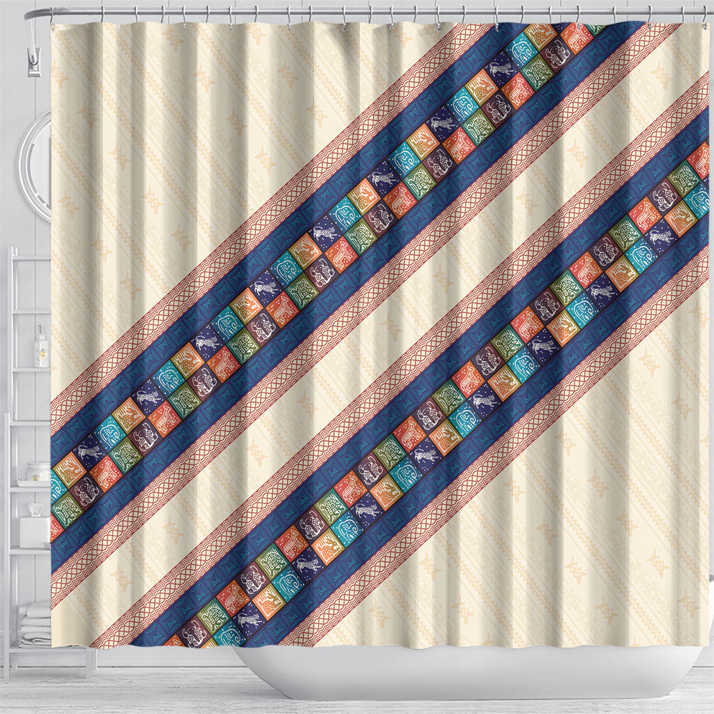 Zimbabwe Heritage Shower Curtain Screen Print Animals Motif