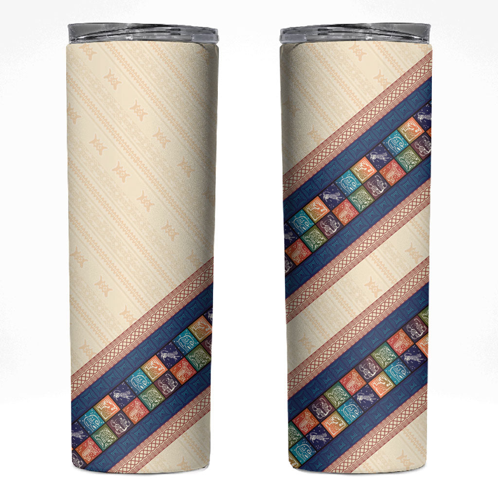 Zimbabwe Heritage Skinny Tumbler Screen Print Animals Motif