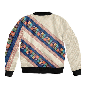 Zimbabwe Heritage Sleeve Zip Bomber Jacket Screen Print Animals Motif