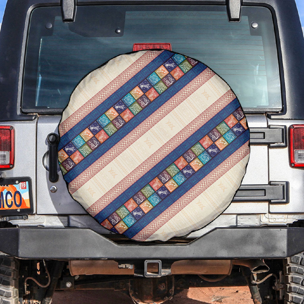 Zimbabwe Heritage Spare Tire Cover Screen Print Animals Motif