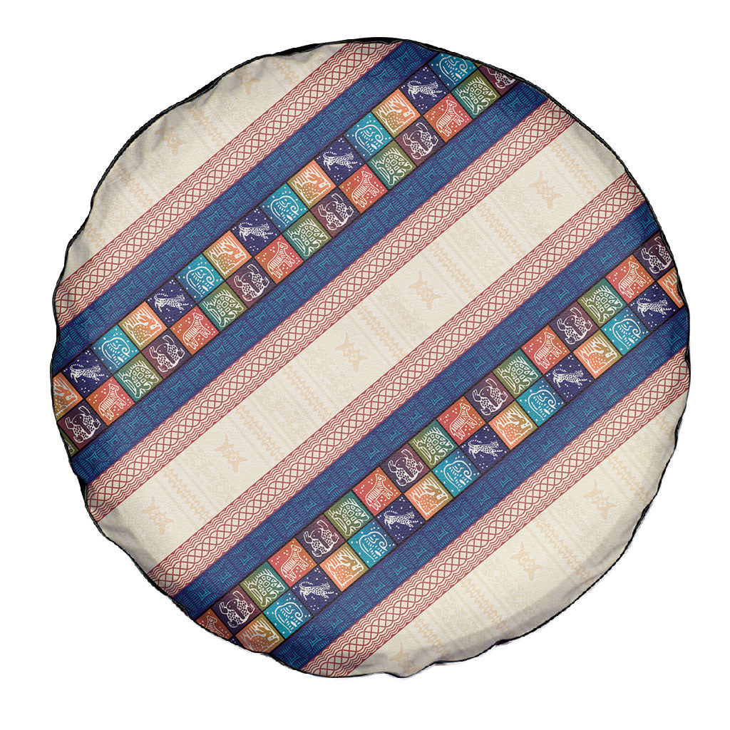 Zimbabwe Heritage Spare Tire Cover Screen Print Animals Motif