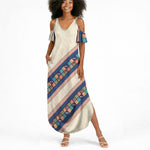 Zimbabwe Heritage Summer Maxi Dress Screen Print Animals Motif