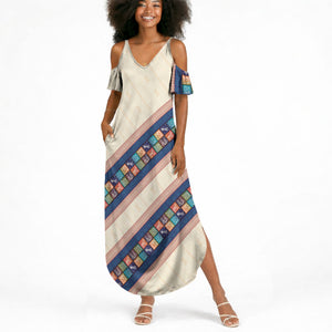 Zimbabwe Heritage Summer Maxi Dress Screen Print Animals Motif