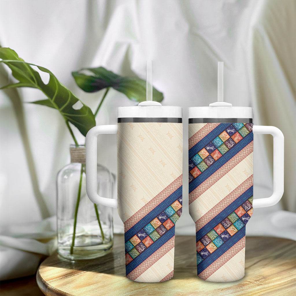 Zimbabwe Heritage Tumbler With Handle Screen Print Animals Motif