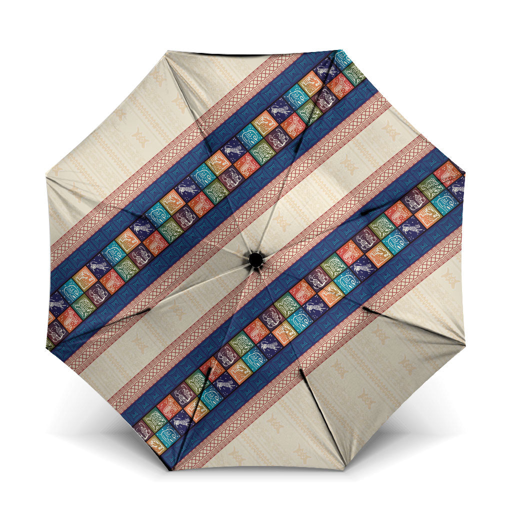 Zimbabwe Heritage Umbrella Screen Print Animals Motif