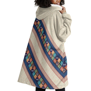 Zimbabwe Heritage Wearable Blanket Hoodie Screen Print Animals Motif