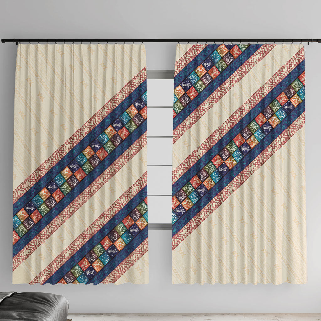 Zimbabwe Heritage Window Curtain Screen Print Animals Motif