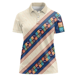 Zimbabwe Heritage Women Polo Shirt Screen Print Animals Motif
