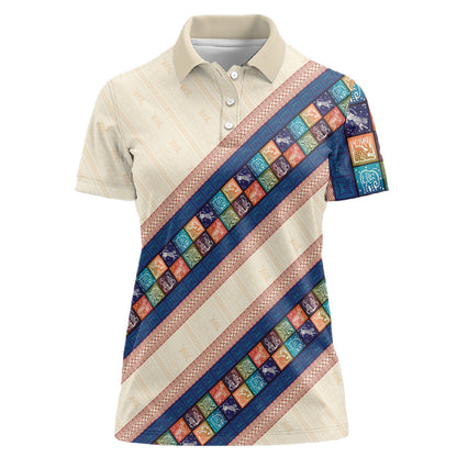 Zimbabwe Heritage Women Polo Shirt Screen Print Animals Motif