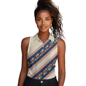 Zimbabwe Heritage Women Sleeveless Polo Shirt Screen Print Animals Motif