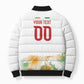 Custom Ivory Coast Heritage Elephants Never Fall Bomber Puffer Jacket