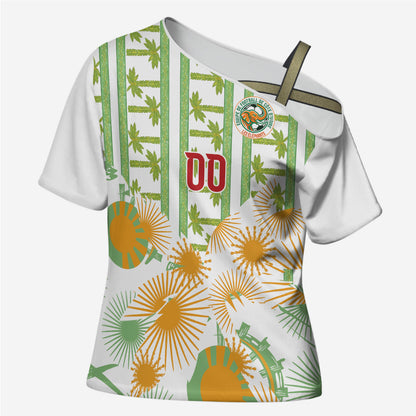 Custom Ivory Coast Heritage Elephants Never Fall Cross Shoulder Shirt