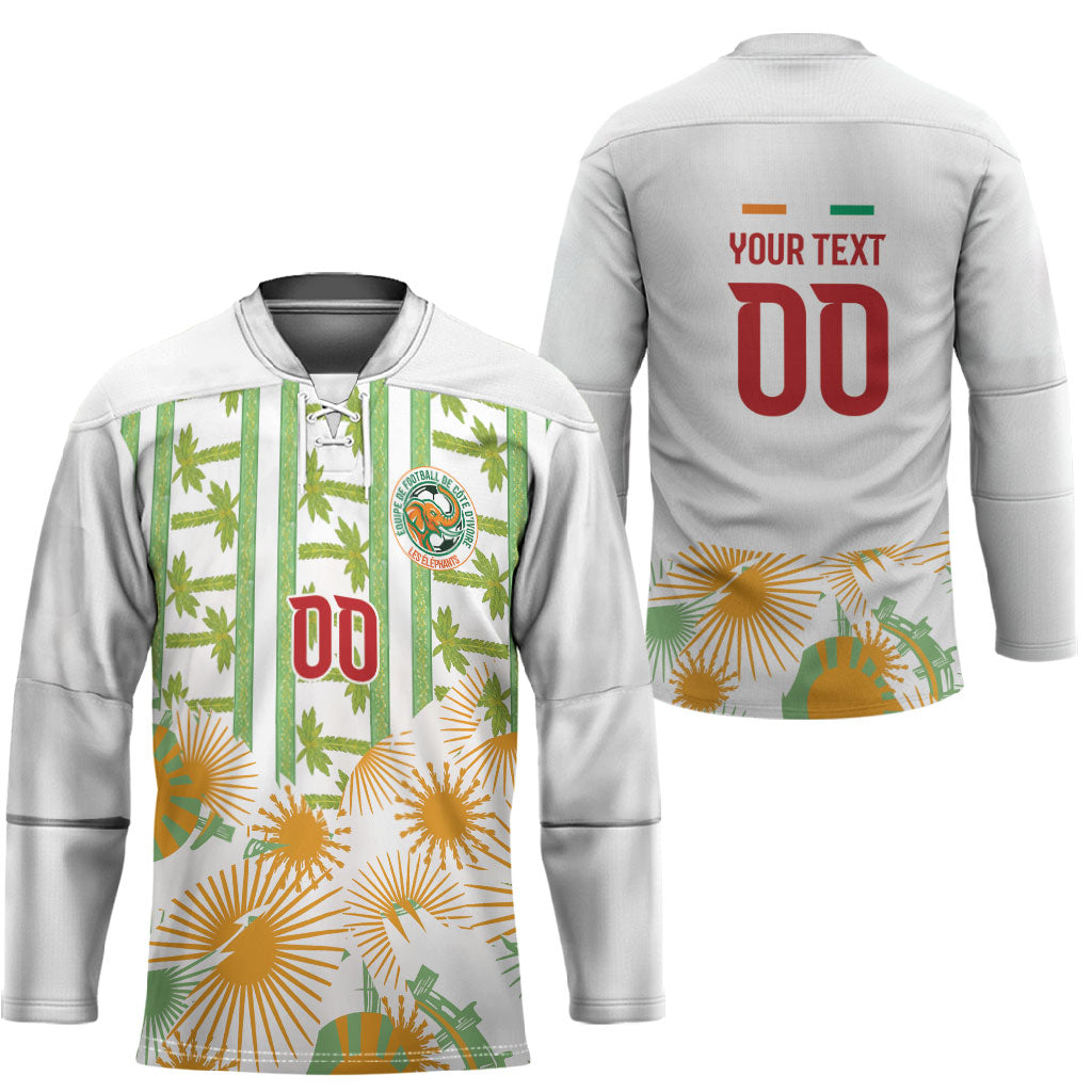 Custom Ivory Coast Heritage Elephants Never Fall Hockey Jersey