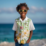 Custom Ivory Coast Heritage Elephants Never Fall Kid Hawaiian Shirt