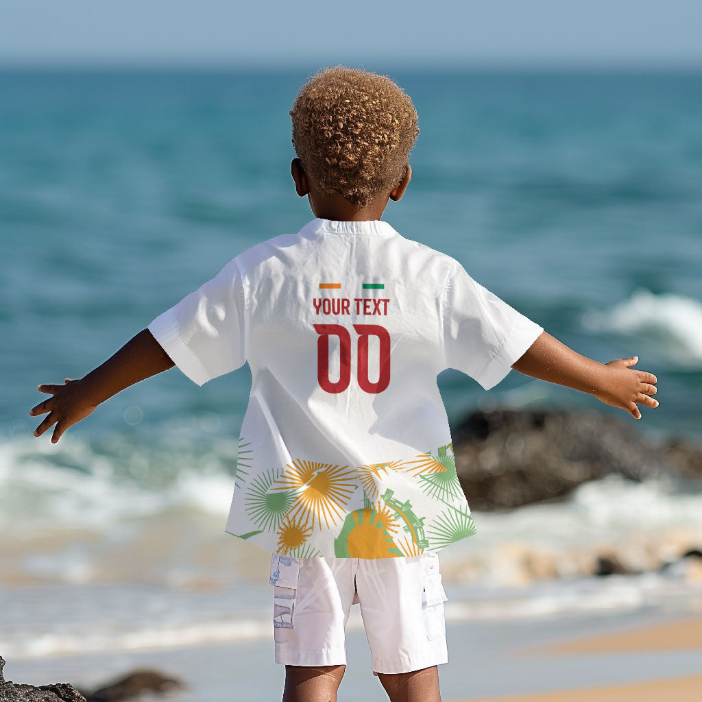 Custom Ivory Coast Heritage Elephants Never Fall Kid Hawaiian Shirt