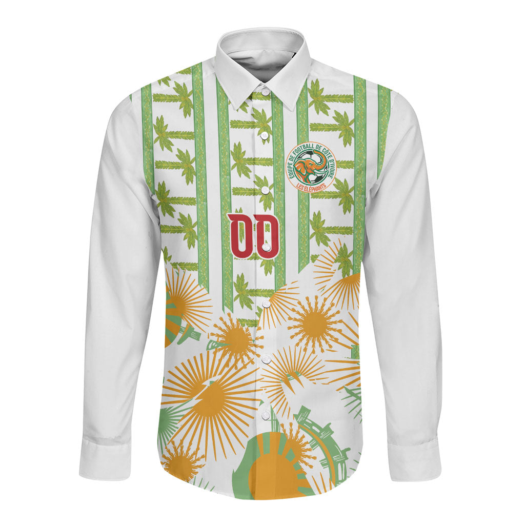 Custom Ivory Coast Heritage Elephants Never Fall Long Sleeve Button Shirt
