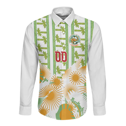 Custom Ivory Coast Heritage Elephants Never Fall Long Sleeve Button Shirt