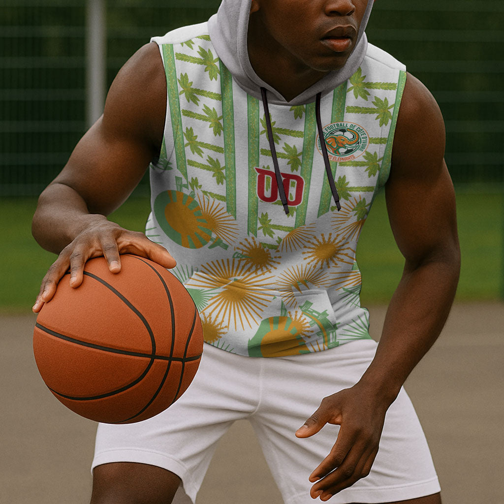 Custom Ivory Coast Heritage Elephants Never Fall Sleeveless Hoodie