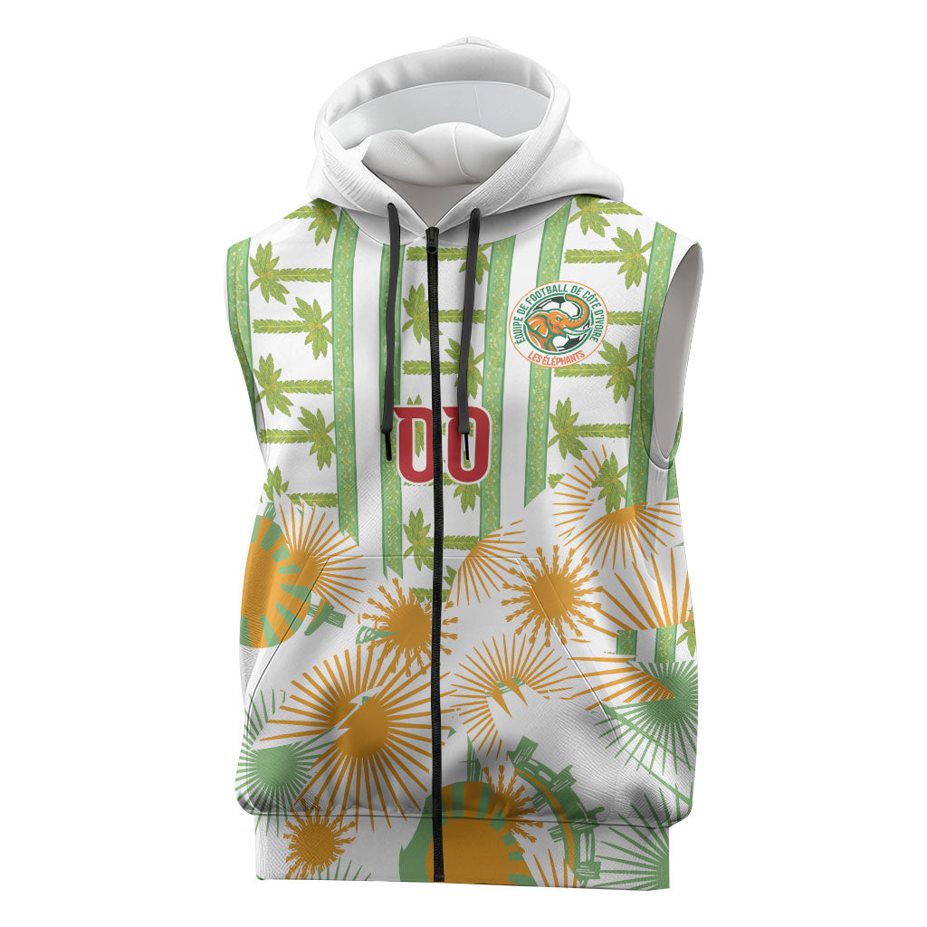 Custom Ivory Coast Heritage Elephants Never Fall Sleeveless Zip Hoodie