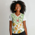 Custom Ivory Coast Heritage Elephants Never Fall Women V-Neck T-Shirt
