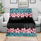 African Adenium Multiflorum Flowers Blanket with Kente Style