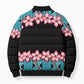 African Adenium Multiflorum Flowers Bomber Puffer Jacket with Kente Style