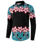 African Adenium Multiflorum Flowers Button Sweatshirt with Kente Style