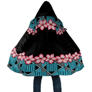African Adenium Multiflorum Flowers Cloak with Kente Style
