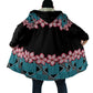African Adenium Multiflorum Flowers Cloak with Kente Style
