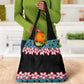 African Adenium Multiflorum Flowers Grocery Bag with Kente Style