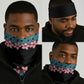 African Adenium Multiflorum Flowers Neck Gaiter Kente Style LT9