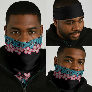 African Adenium Multiflorum Flowers Neck Gaiter Kente Style LT9