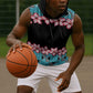 African Adenium Multiflorum Flowers Sleeveless Hoodie with Kente Style - African Pride