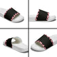African Adenium Multiflorum Flowers Slide Sandals with Kente Style