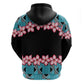 African Adenium Multiflorum Flowers Zip Hoodie with Kente Style