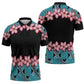 African Adenium Multiflorum Flowers Zipper Polo Shirt with Kente Style