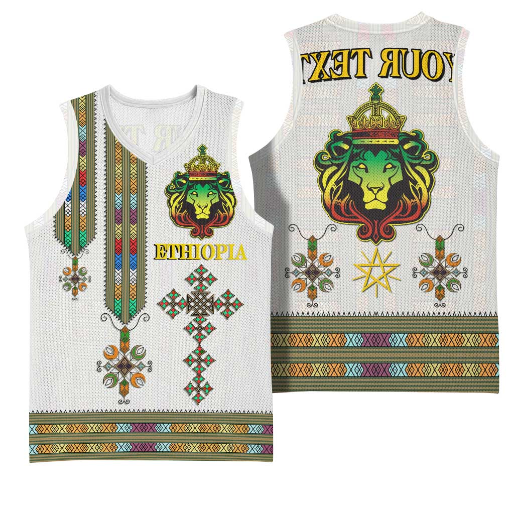 Personalized Ethiopia Lion Of Judah Basketball Jersey Tibeb Style - African Pride