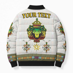 Personalized Ethiopia Lion Of Judah Bomber Puffer Jacket Tibeb Style