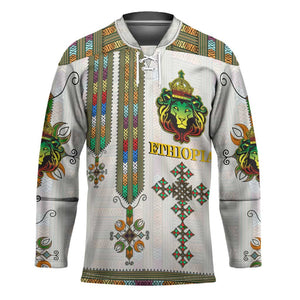 Personalized Ethiopia Lion Of Judah Hockey Jersey Tibeb Style